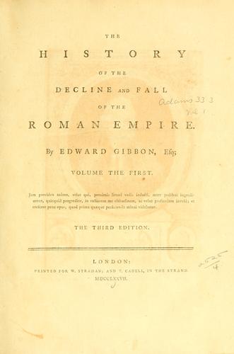 Portada de Historia de la decadencia y ruina del Imperio Romano